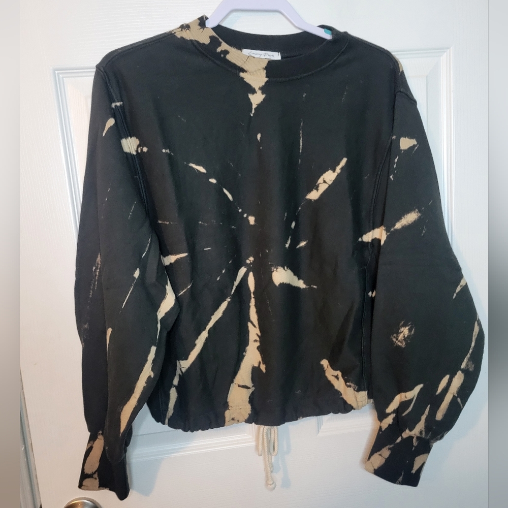 Emory Park Sweatshirt Small Black Tie Dye Pullover Long Sleeve Black